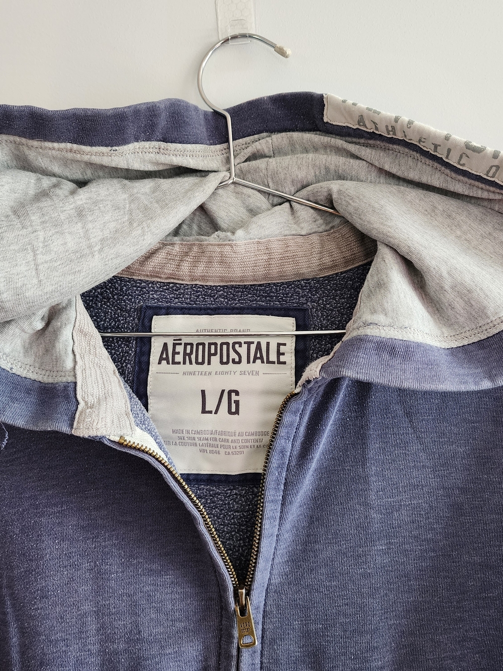 Vintage Aeropostale Full Zip Hoodie Grunge L Distressed Y2K 90s Trashed Skater - Picture 5 of 14